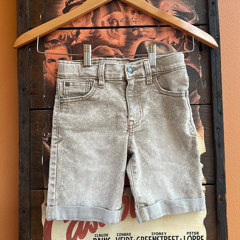 Tan Acid Wash Skater Shorts